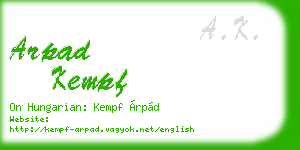 arpad kempf business card